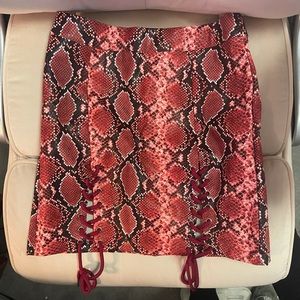Pink Snakeskin miniskirt